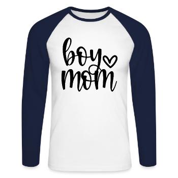 Garçon Maman - Garçon Maman Maman De Garçons - T-shirt baseball manches longues Homme - blanc/marine - Devant - Nik (191cm)