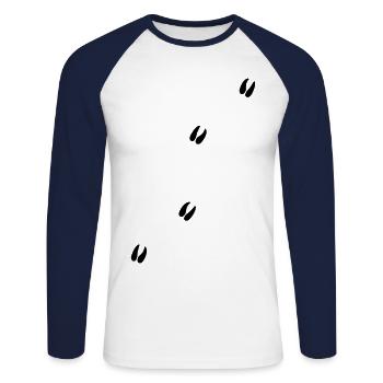 Mouflon cornes de bélier bélier détecte - T-shirt baseball manches longues Homme - blanc/marine - Devant - Nik (191cm)