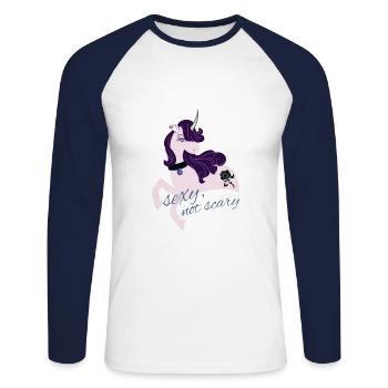 Sexy gothic unicorn - Unisex Long Sleeve Baseball T-Shirt - white/navy - Front - Nik (191cm)