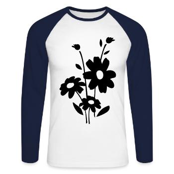 Flowers Flower fleur - Unisex Long Sleeve Baseball T-Shirt - white/navy - Front - Nik (191cm)
