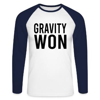 Gravité Gagné Fracture Bras Jambe Os Se Rétablir - T-shirt baseball manches longues Homme - blanc/marine - Devant - Nik (191cm)