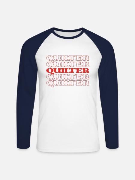 Quilter, Näher, Quiltarbeiter, Quiltmaker, Quiltexperte - Unisex Baseballshirt langarm - Weiß/Navy
