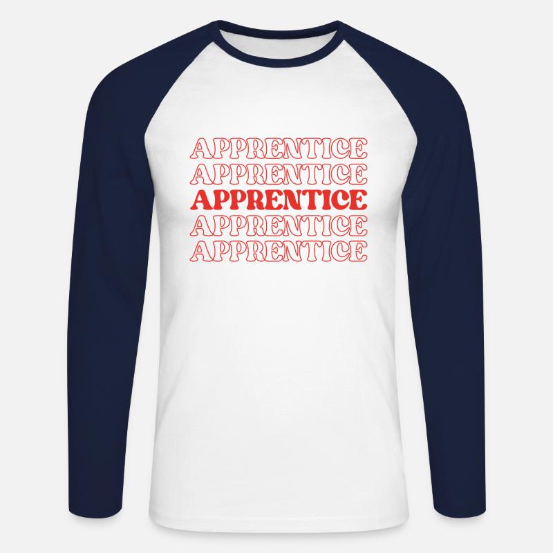 Apprentice Trainee Apprentice Novice Learner - Unisex Long Sleeve Baseball T-Shirt - white/navy