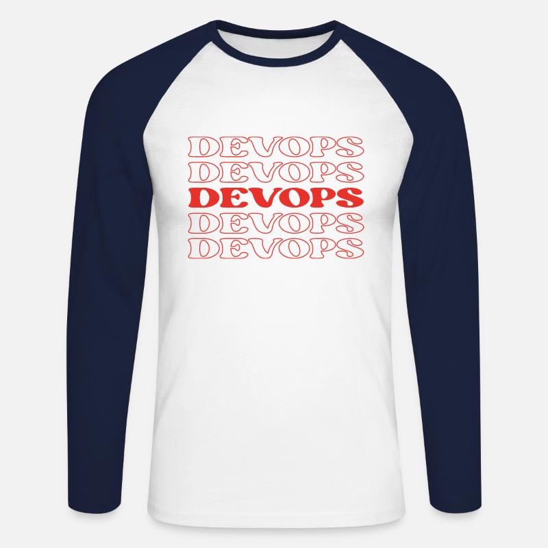 Devops Developer Operations Engineer Devops - Unisex Long Sleeve Baseball T-Shirt - white/navy