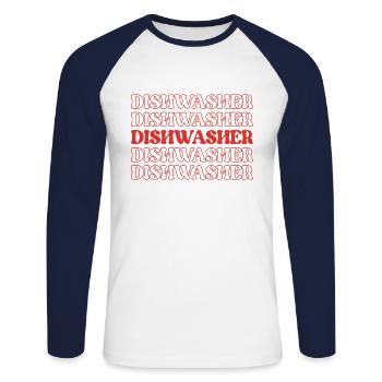Dishwasher Kitchen Helper Dish Cleaner Dish - Unisex Long Sleeve Baseball T-Shirt - white/navy - Front - Nik (191cm)