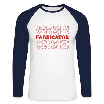 Verarbeiter Hersteller Produzent Assembler Builder - Unisex Baseballshirt langarm - Weiß/Navy - Vorne - Nik (191cm)