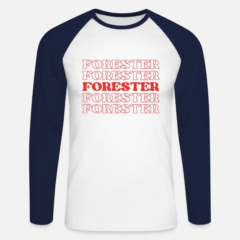 Förster, Naturschützer, Waldmanager - Unisex Baseballshirt langarm - Weiß/Navy