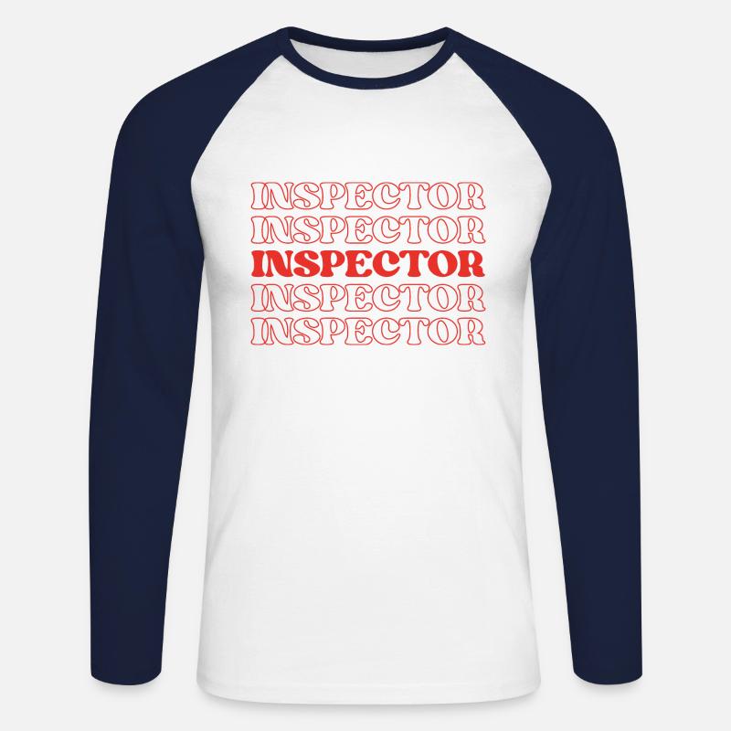 Inspektor Prüfer Prüfer Prüfer - Unisex Baseballshirt langarm - Weiß/Navy