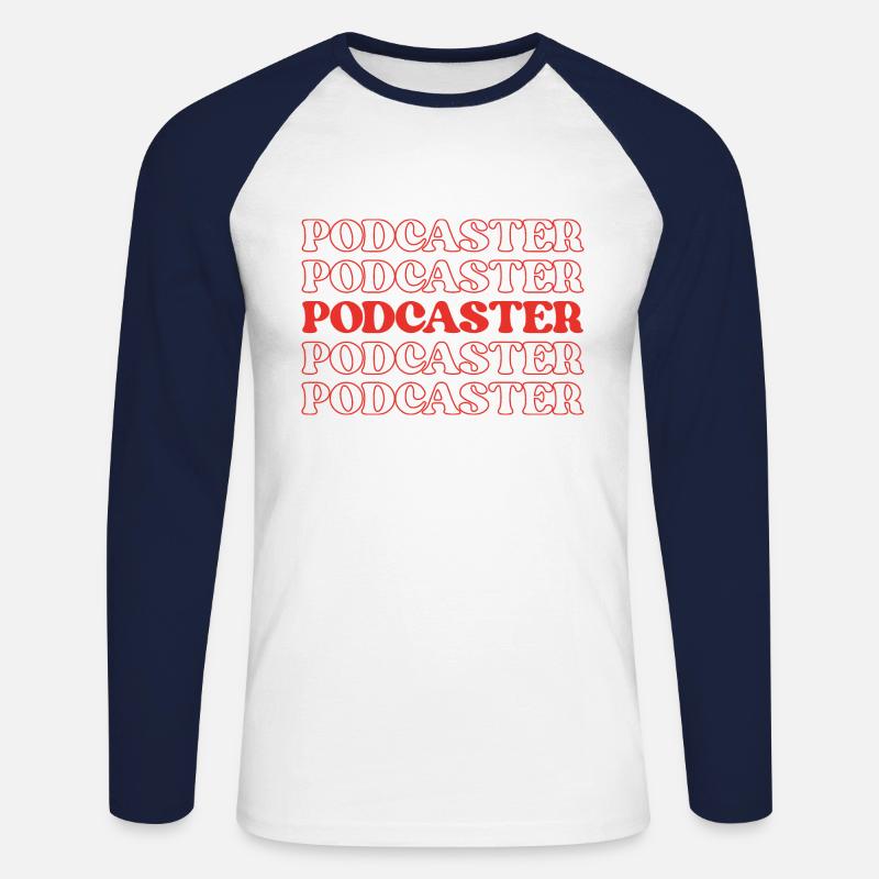 Podcaster, Moderator, Radiomoderator - Unisex Baseballshirt langarm - Weiß/Navy