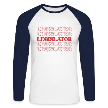 Legislator Representative Legislator Lawmaker - Unisex Long Sleeve Baseball T-Shirt - white/navy - Front - Nik (191cm)