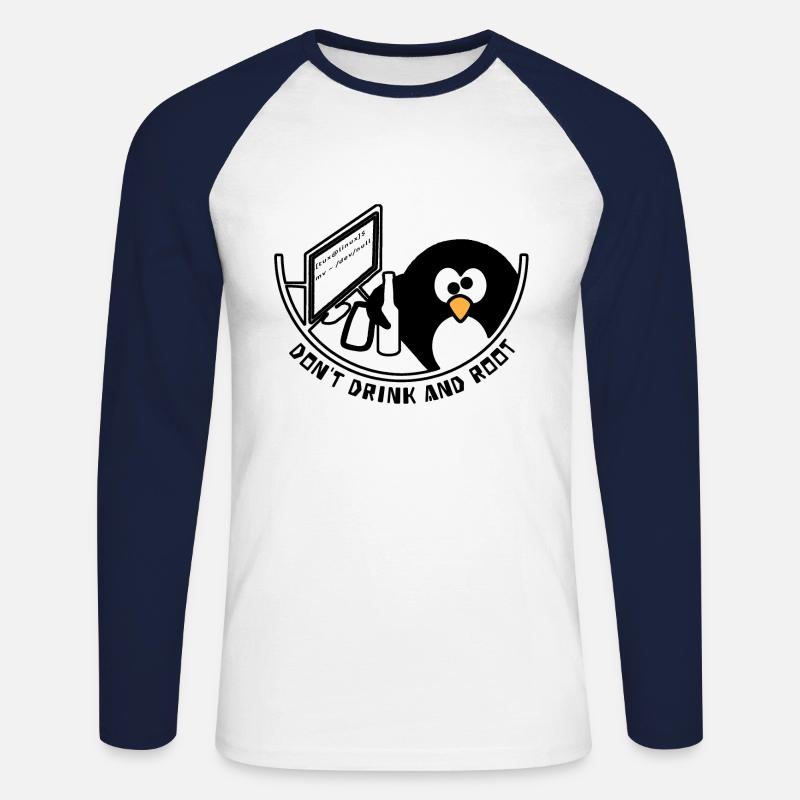 Linux Tux /dev/null - Unisex Baseballshirt langarm - Weiß/Navy