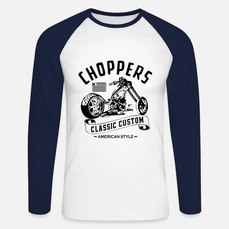 Chopper Classic Custom - Unisex Baseballshirt langarm - Weiß/Navy