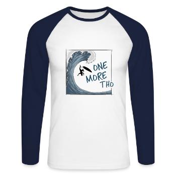 Encore une grosse vague ! Surfeur de vagues japonais - T-shirt baseball manches longues Homme - blanc/marine - Devant - Nik (191cm)