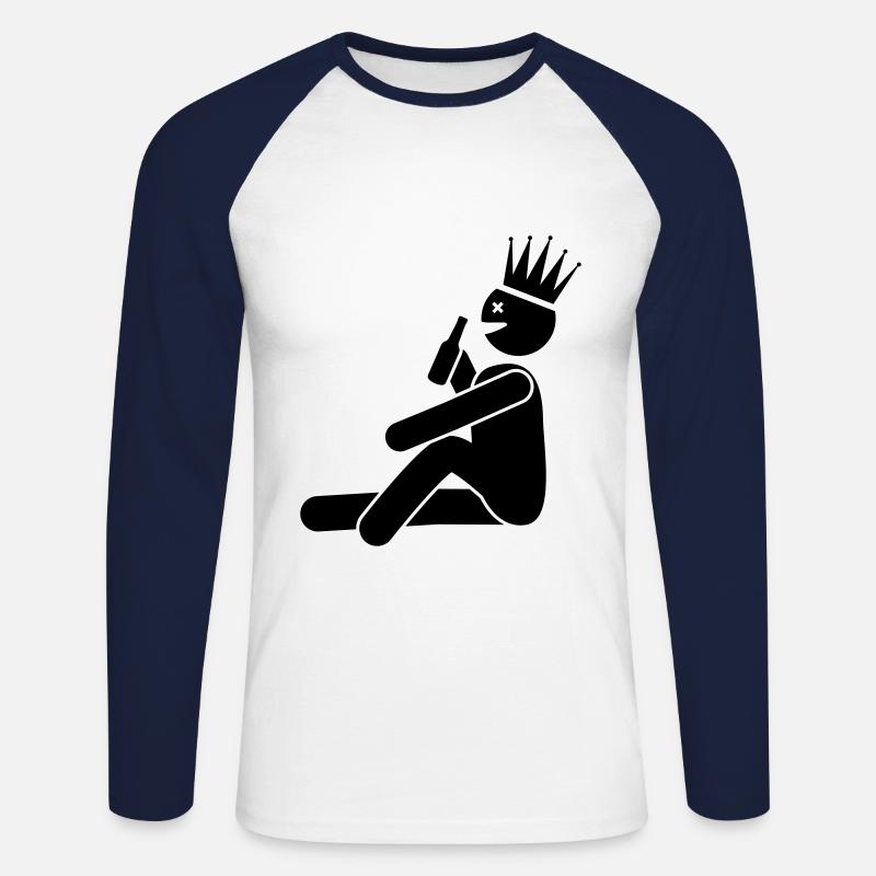 Drinking Drinking Man Symbol - Unisex Long Sleeve Baseball T-Shirt - white/navy
