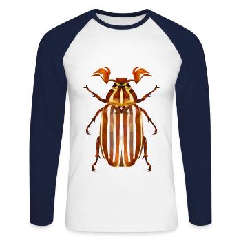 Watermelon Beetle - Unisex Long Sleeve Baseball T-Shirt - white/navy - Front - Nik (191cm)