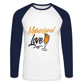 Lustiges Mimosional Love Sonntag Brunch Shirt - Unisex Baseballshirt langarm - Weiß/Navy - Vorne - Nik (191cm)
