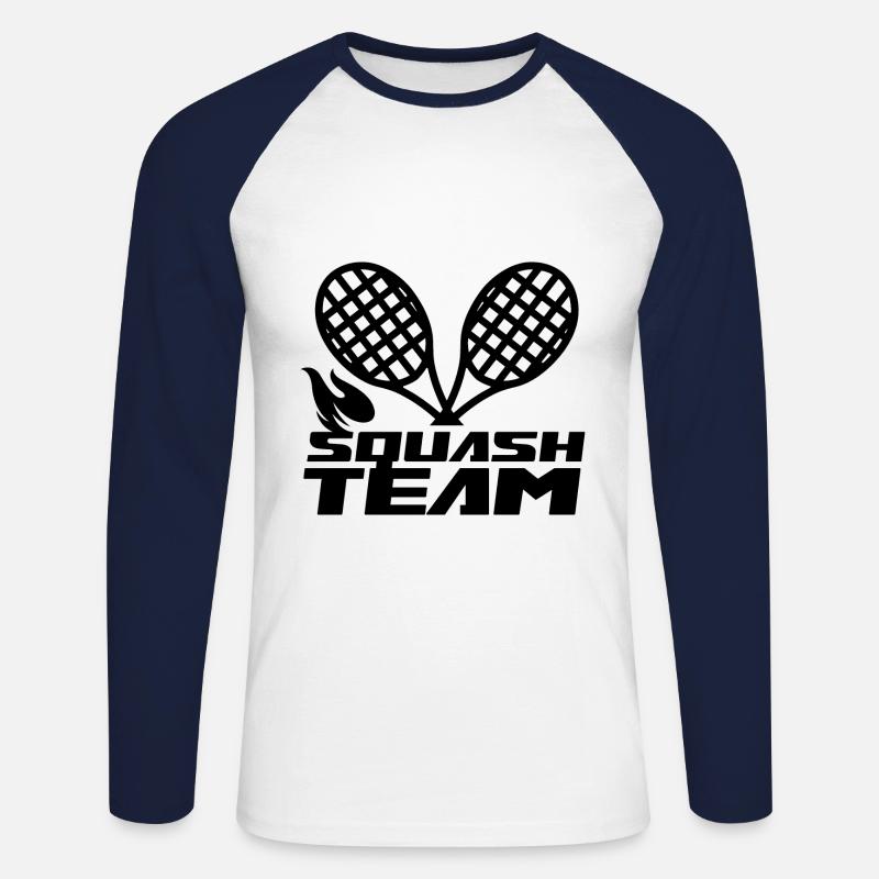 Squash team hobby squash player - Unisex Long Sleeve Baseball T-Shirt - white/navy