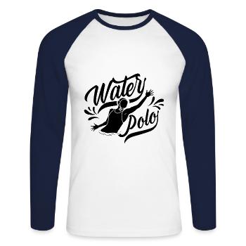 Water polo water polo player coach - Unisex Long Sleeve Baseball T-Shirt - white/navy - Front - Nik (191cm)