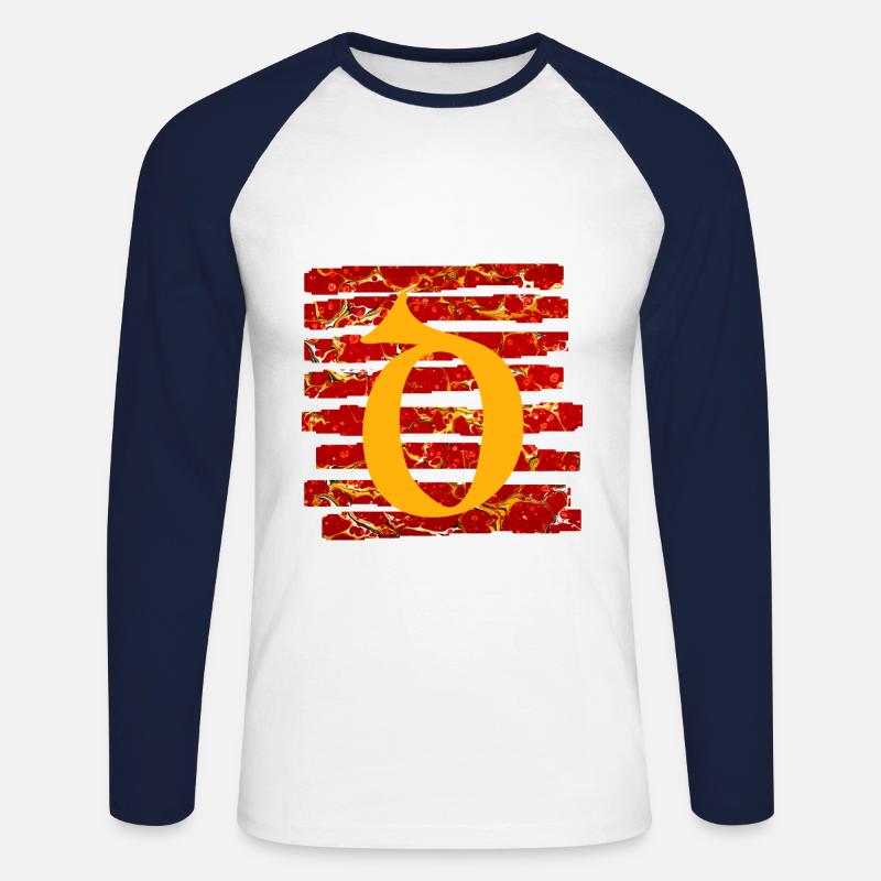 stripes e 232 d - Unisex Long Sleeve Baseball T-Shirt - white/navy