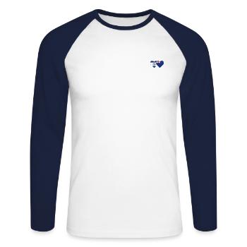 Israël Nouvelle-Zélande Flag Heart - T-shirt baseball manches longues Homme - blanc/marine - Devant - Nik (191cm)