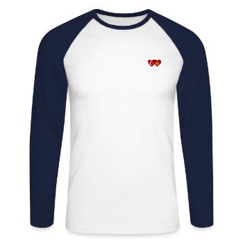 Turquie Monténégro drapeau - T-shirt baseball manches longues Homme - blanc/marine - Devant - Nik (191cm)