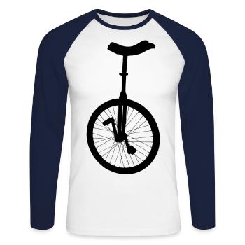 unicycle - Unisex Long Sleeve Baseball T-Shirt - white/navy - Front - Nik (191cm)