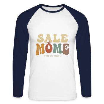 1985 cadeau anniversaire Homme sale gosse 40 ans - T-shirt baseball manches longues Homme - blanc/marine - Devant - Nik (191cm)
