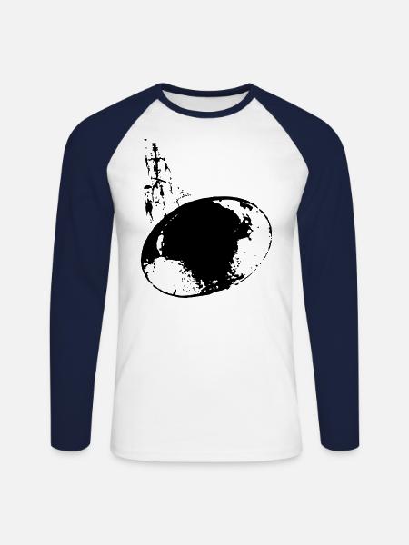Trompete - Unisex Baseballshirt langarm - Weiß/Navy