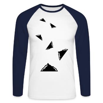 Mountain Icon Icon - Unisex Long Sleeve Baseball T-Shirt - white/navy - Front - Nik (191cm)
