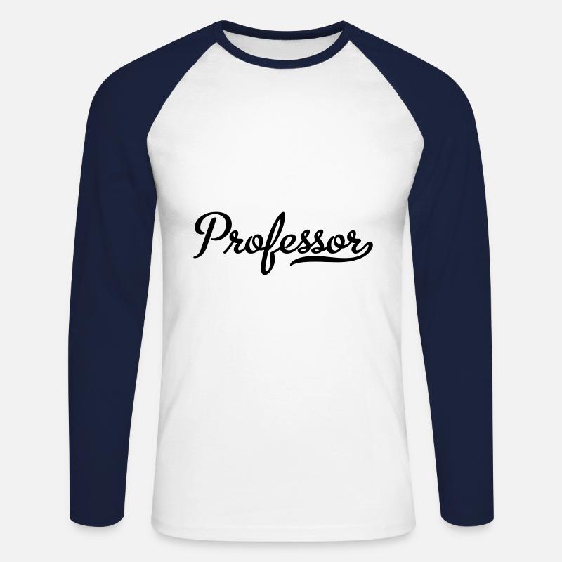 professor metroscript - Unisex Baseballshirt langarm - Weiß/Navy