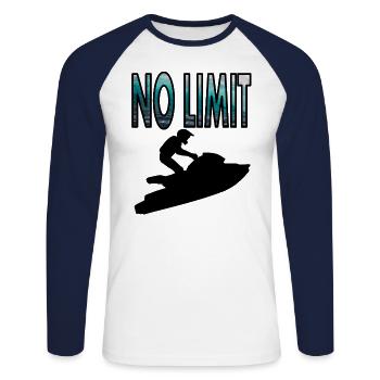 Le jet ski n’est pas une limite - T-shirt baseball manches longues Homme - blanc/marine - Devant - Nik (191cm)