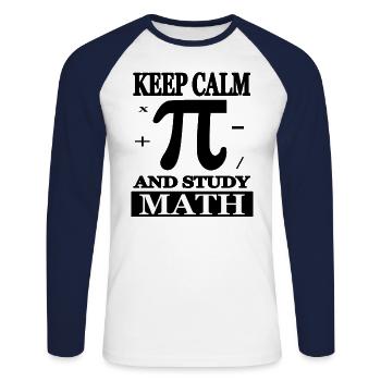 Math Study Math Student Math Gift - Unisex Long Sleeve Baseball T-Shirt - white/navy - Front - Nik (191cm)