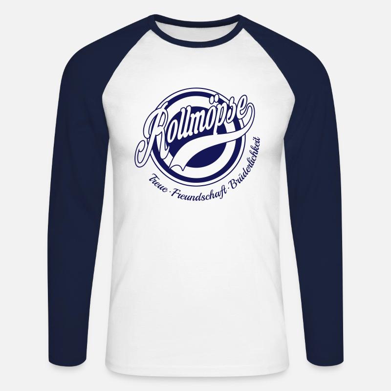 Rollmops - Unisex Baseballshirt langarm - Weiß/Navy