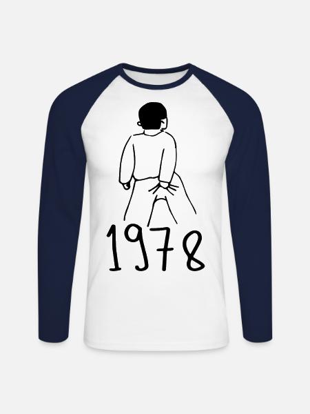1978 Birthday 1978 - Unisex Long Sleeve Baseball T-Shirt - white/navy
