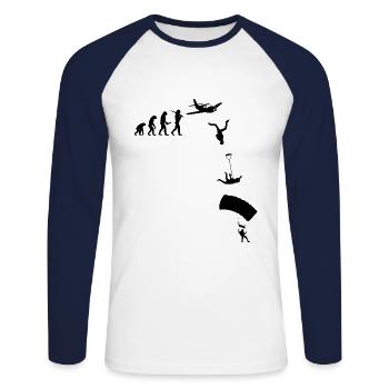 Skydive Freefly Skydiving Skydiving Shirt - T-shirt baseball manches longues Homme - blanc/marine - Devant - Nik (191cm)