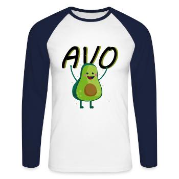 Avocat végétalien végétarien pour les couples Cadeaux partenaires - T-shirt baseball manches longues Homme - blanc/marine - Devant - Nik (191cm)