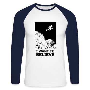 Horror Horror Movie Outfit Movie Fetival Halloween - Unisex Long Sleeve Baseball T-Shirt - white/navy - Front - Nik (191cm)