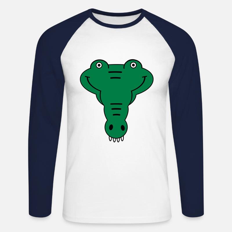 Alligator - Unisex Baseballshirt langarm - Weiß/Navy