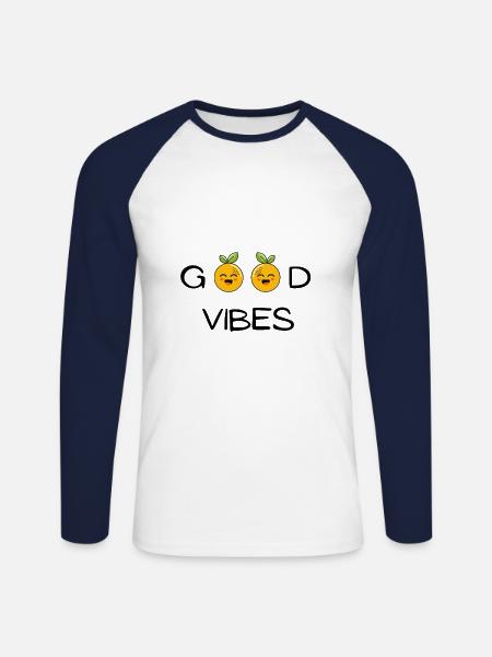 Gute Stimmung! Geschenkidee zu bieten - Unisex Baseballshirt langarm - Weiß/Navy