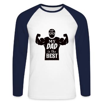 My Dad is the best - Unisex Long Sleeve Baseball T-Shirt - white/navy - Front - Nik (191cm)