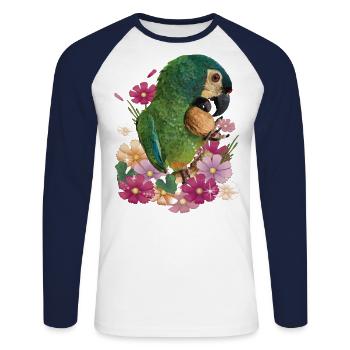 The Maracanã - Unisex Long Sleeve Baseball T-Shirt - white/navy - Front - Nik (191cm)