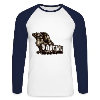Rostock Sepia Griffin | Yolo Artwork - Unisex Long Sleeve Baseball T-Shirt - white/navy - Front - Nik (191cm)
