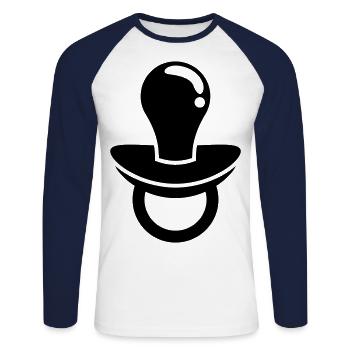 Pacifier Icon Icon - Unisex Long Sleeve Baseball T-Shirt - white/navy - Front - Nik (191cm)