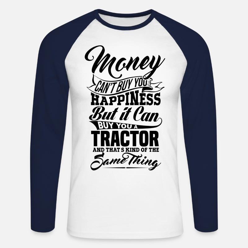 GELD UND TRAKTOR - Unisex Baseballshirt langarm - Weiß/Navy