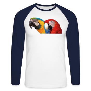 Aras - Unisex Baseballshirt langarm - Weiß/Navy - Vorne - Nik (191cm)