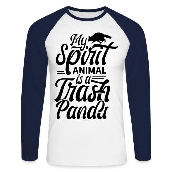 My Spirit Animal is a Raccoon Raccoon - Unisex Long Sleeve Baseball T-Shirt - white/navy - Front - Nik (191cm)