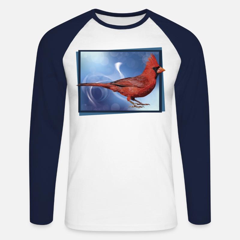 Der nördliche Kardinal - Unisex Baseballshirt langarm - Weiß/Navy