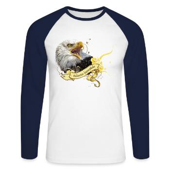 Bald eagle - Unisex Long Sleeve Baseball T-Shirt - white/navy - Front - Nik (191cm)