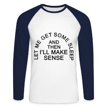Sleep to sleep - Unisex Long Sleeve Baseball T-Shirt - white/navy - Front - Nik (191cm)