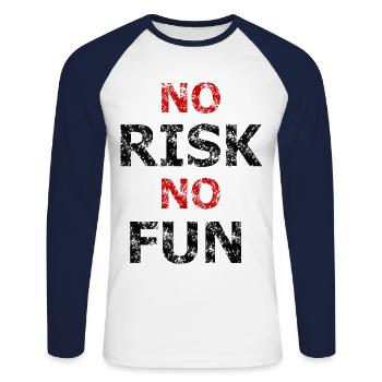 Pas de risque, pas de plaisir! - T-shirt baseball manches longues Homme - blanc/marine - Devant - Nik (191cm)